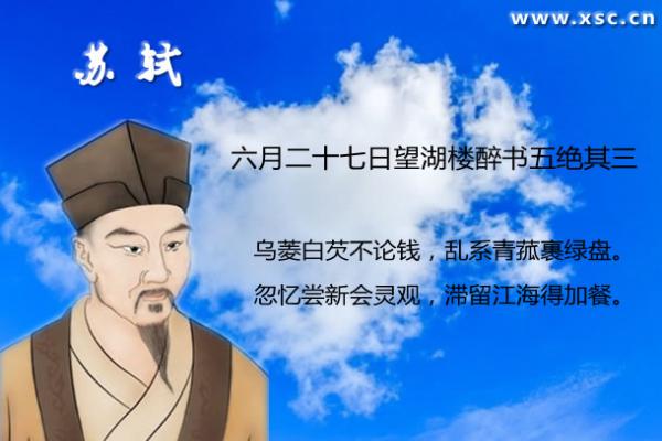 六月二十七日望湖楼醉书五绝其三翻译、赏析、拼音版注音与阅读答案（苏