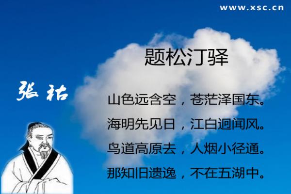 题松汀驿翻译、赏析、拼音版注音与阅读答案（张祜）