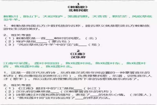 2018小升初必考的古诗词阅读理解题（含答案）