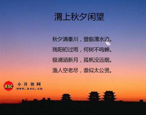 渭上秋夕闲望翻译赏析（诗歌鉴赏）与阅读答案