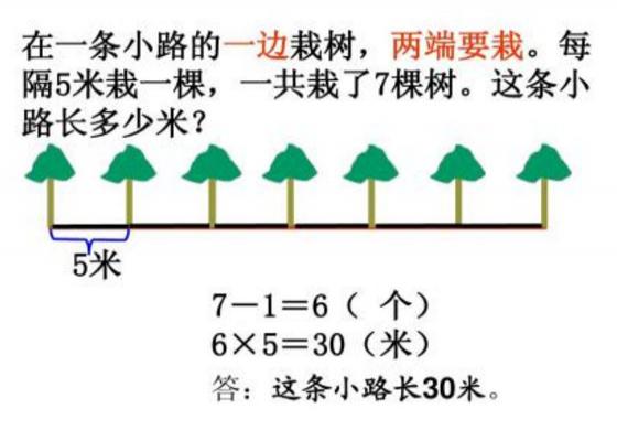 植树问题应用题经典例题及答案（小学植树问题解题思路和方法）