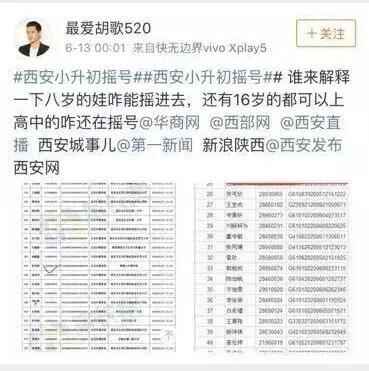 西安小升初摇号现“猫腻” 西安市教育局紧急回应！