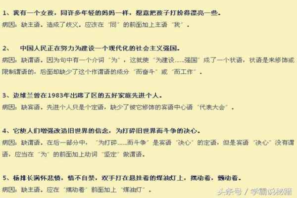 小学语文常考病句修改类型及重点题目