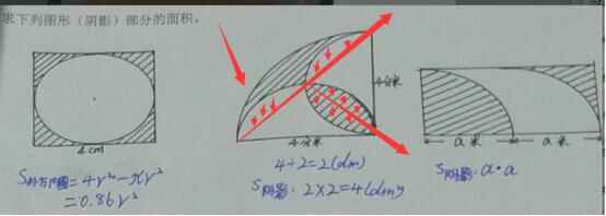 阴影面积计算方法及例题解析（小学阴影面积计算公式）