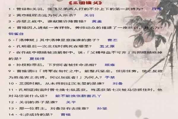 小升初语文考试《四大名著》考试题库