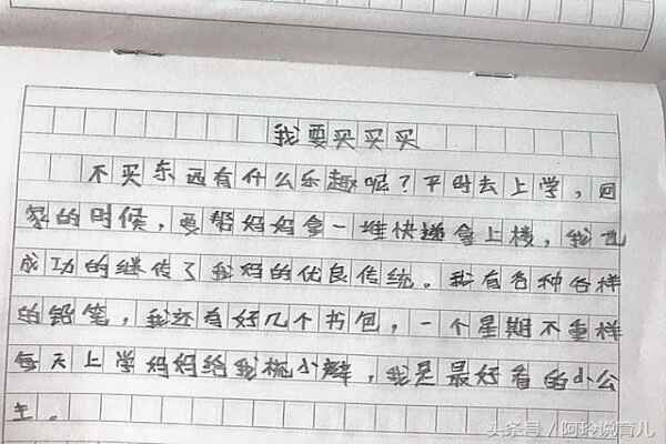 小学生作文《我要买买买》全文/原文阅读