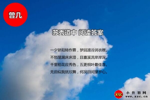 苏秀道中阅读答案（曾几）