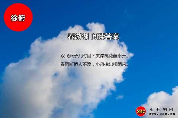 春游湖阅读答案（徐俯）