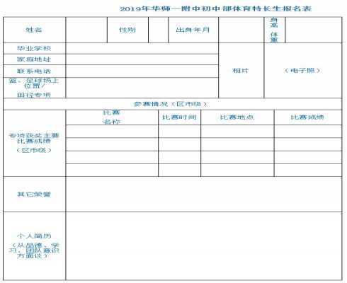 2019华师一附中初中部招生简章（体育特长生）