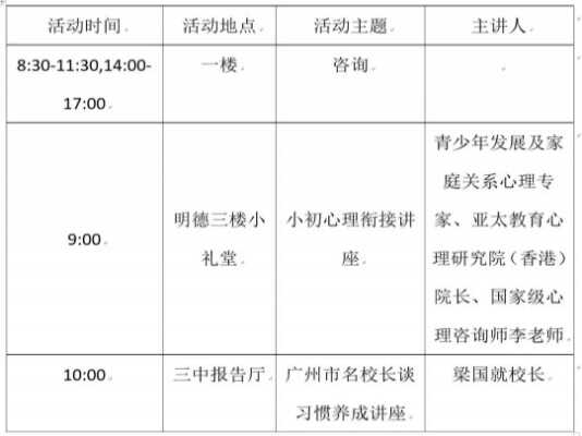 2019广州市越秀区明德实验学校招生（开放日）时间