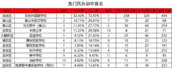 2019年深圳最热门民办初中学校排名