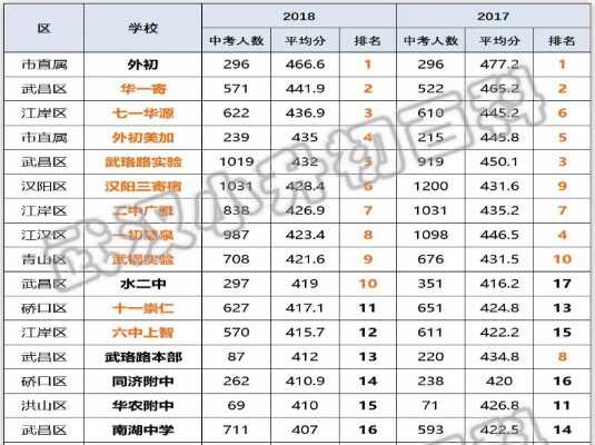 2019年武汉民办初中中考成绩排行榜