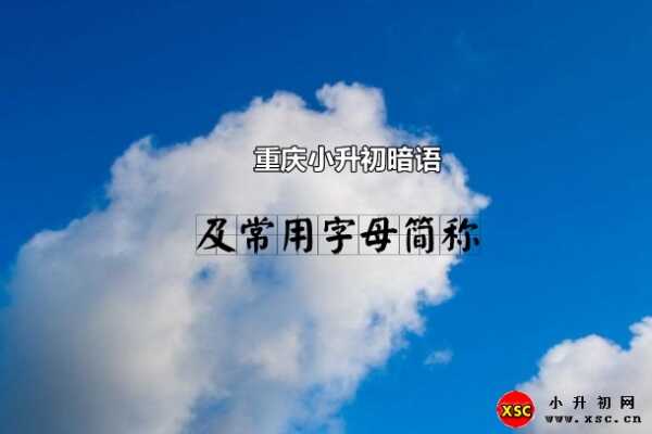 重庆小升初暗语及常用字母简称