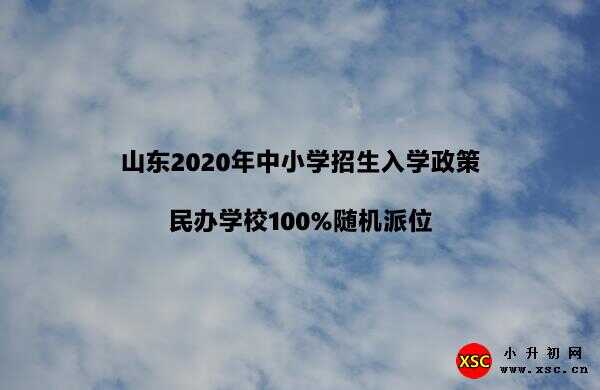 山东2020年中小学招生入学政策：民办学校100%随机派位