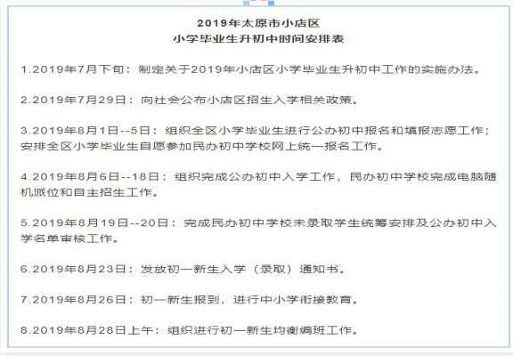 2020太原小店区小升初入学途径参考资料