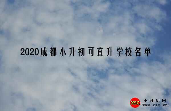 2020成都小升初可直升学校名单（一贯制学校）