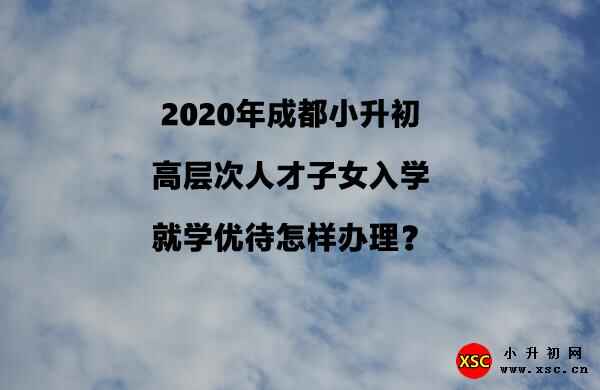 2020年成都小升初高层次人才子女入学就学优待怎样办理？