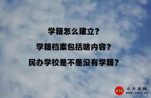 学籍怎么建立？学籍档案包括啥内容？民办学校是不是没有学籍？