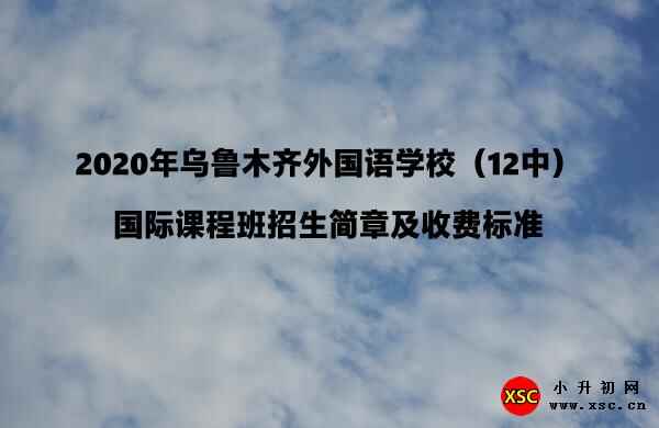 2020年乌鲁木齐外国语学校（12中）国际课程班招生简章及收费标准