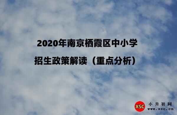 2020年南京栖霞区中小学招生政策解读（重点分析）