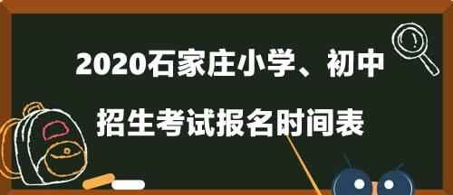 2020石家庄小学、初中招生考试报名时间表