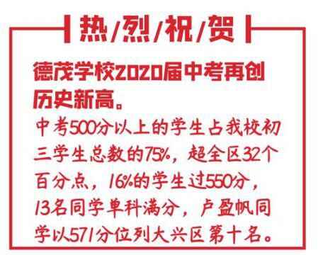 2020年旧宫镇德茂学校中考成绩升学率(中考喜报)