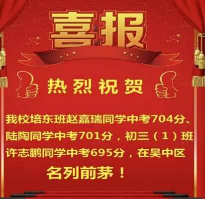 2020年苏州市吴中区迎春中学中考成绩升学率(中考喜报)