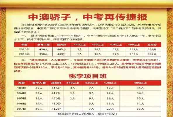 2020年深圳市桃源居中澳实验学校中考成绩升学率(中考喜报)