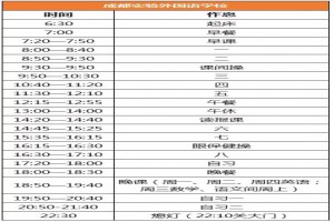 2020年成都实验外国语学校作息时间安排表