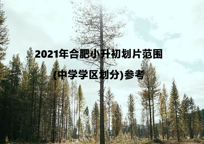 2021年合肥小升初划片范围(中学学区划分)参考