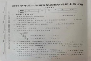 2021广州番禺区小学五年级上册数学期末考试试卷