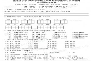 2021昆明市盘龙区小学五年级上册语文期末考试试卷及答案