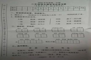 2021广州越秀区小学二年级上册语文期末考试试卷