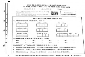 2021小学二年级上册语文期末考试试卷(长沙市岳麓区麓山国际实验小学)