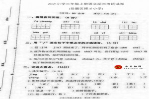 2021小学三年级上册语文期末考试试卷(岳麓区博才小学)