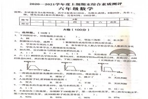 2021小学六年级上册数学期末考试试卷(成都高新区)