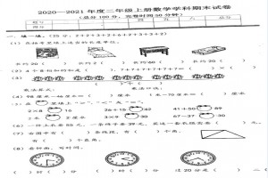 2021小学二年级上册数学期末考试试卷及答案(福州马尾区)