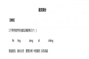 武汉外国语学校初中部小升初面谈语文考试真题及答案(2019版)