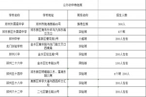 郑州初中学校特色班型班型及简介(公办+民办)