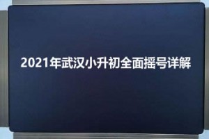 2021年武汉小升初全面摇号详解