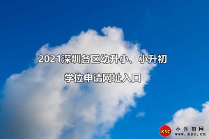 2021深圳各区幼升小、小升初学位申请网址入口