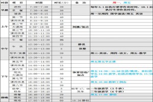 天津为明双语实验小学作息时间表