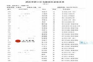 2021武汉硚口区小升初多校划片摇号录取名单