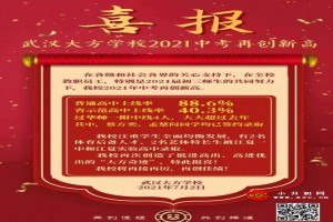 2021年武汉大方学校中考成绩升学率(中考喜报)