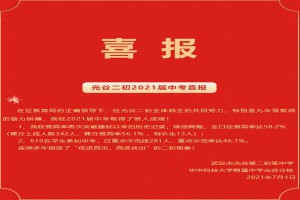 2021年武汉市光谷第二初级中学中考成绩升学率(中考喜报)