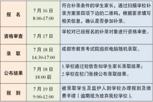 2021年北京师范大学成都实验中学小升初招生补录方案