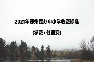 2021年郑州民办中小学收费标准(学费+住宿费)一览