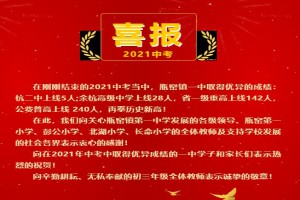 2021年余杭区瓶窑镇第一中学中考成绩升学率(中考喜报)