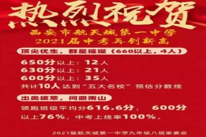 2021年西安市航天城第一中学中考成绩升学率(中考喜报)