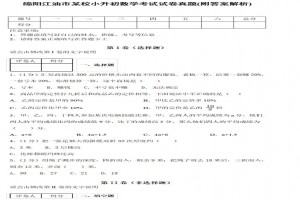 2022年绵阳江油市小升初数学考试试卷模拟真题(附答案解析)